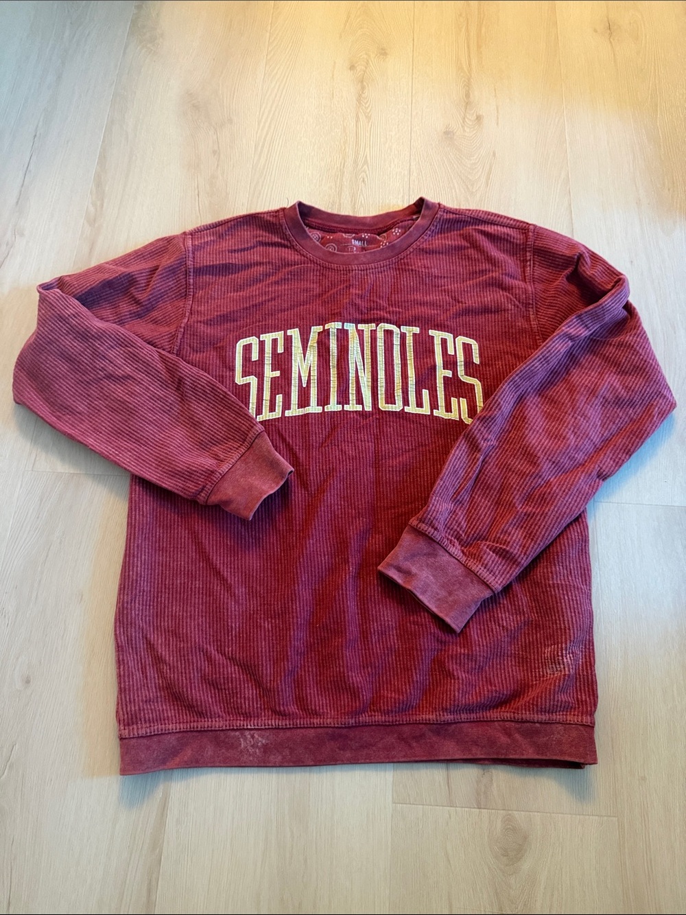 Women’s FSU corduroy crew neck sweatshirt SZ S
